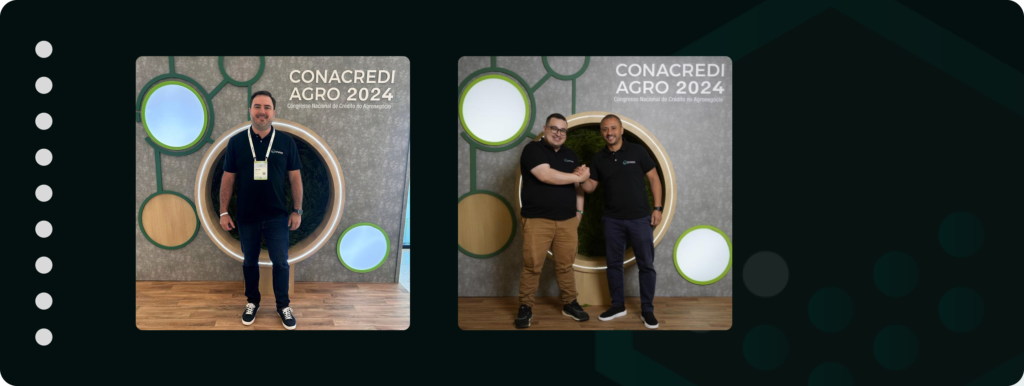 CEO Samuel e colaboradores Lucas e Thiago no evento CONACREDI 2024